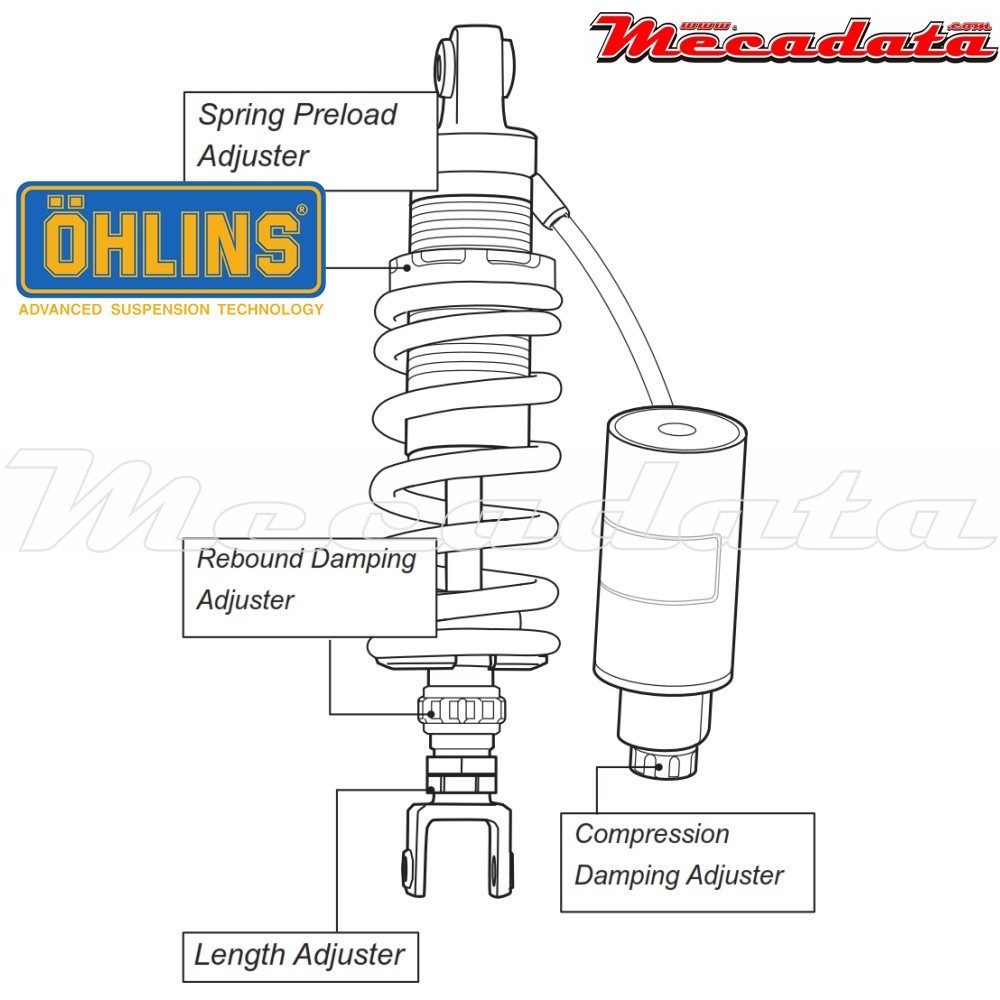 Amortisseur Ohlins KAWASAKI NINJA 250 R (2009-2011) KA 840 (S36HR1C1L)