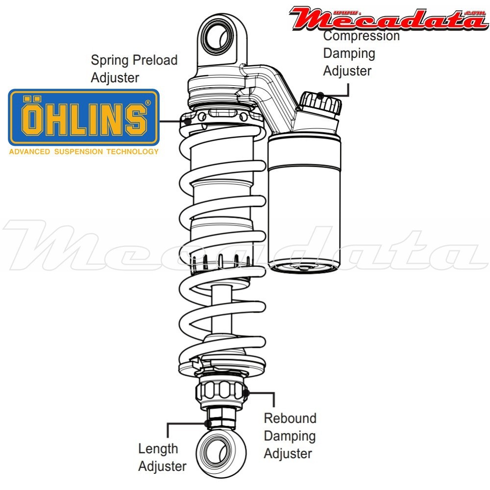 Amortisseur Ohlins KAWASAKI ZEPHYR 1100 (1992-2001) KA 965 (S36PR1C1L)