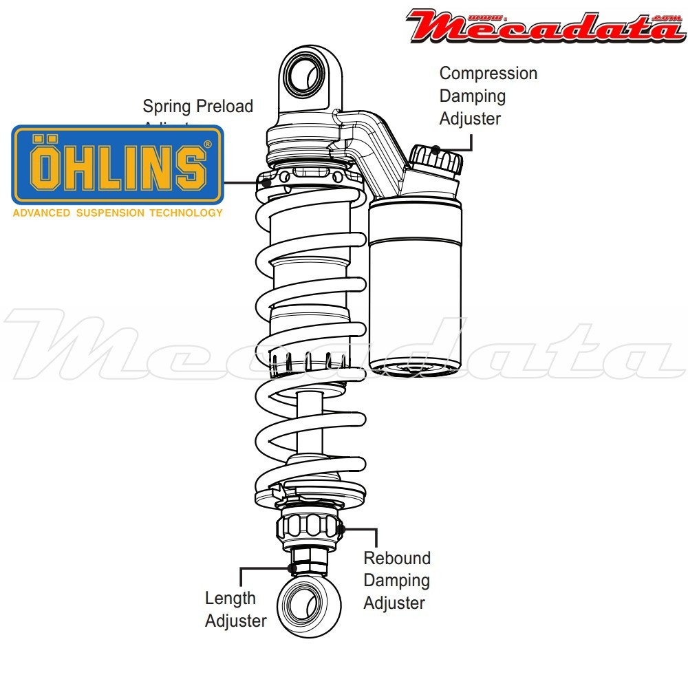 Amortisseur Ohlins KAWASAKI ZRX 1200 (2001-2005) HO 963 (S36PR1C1L)