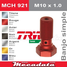Vis à tête creuse M10 x 1,0TRW Lucas MCH 921