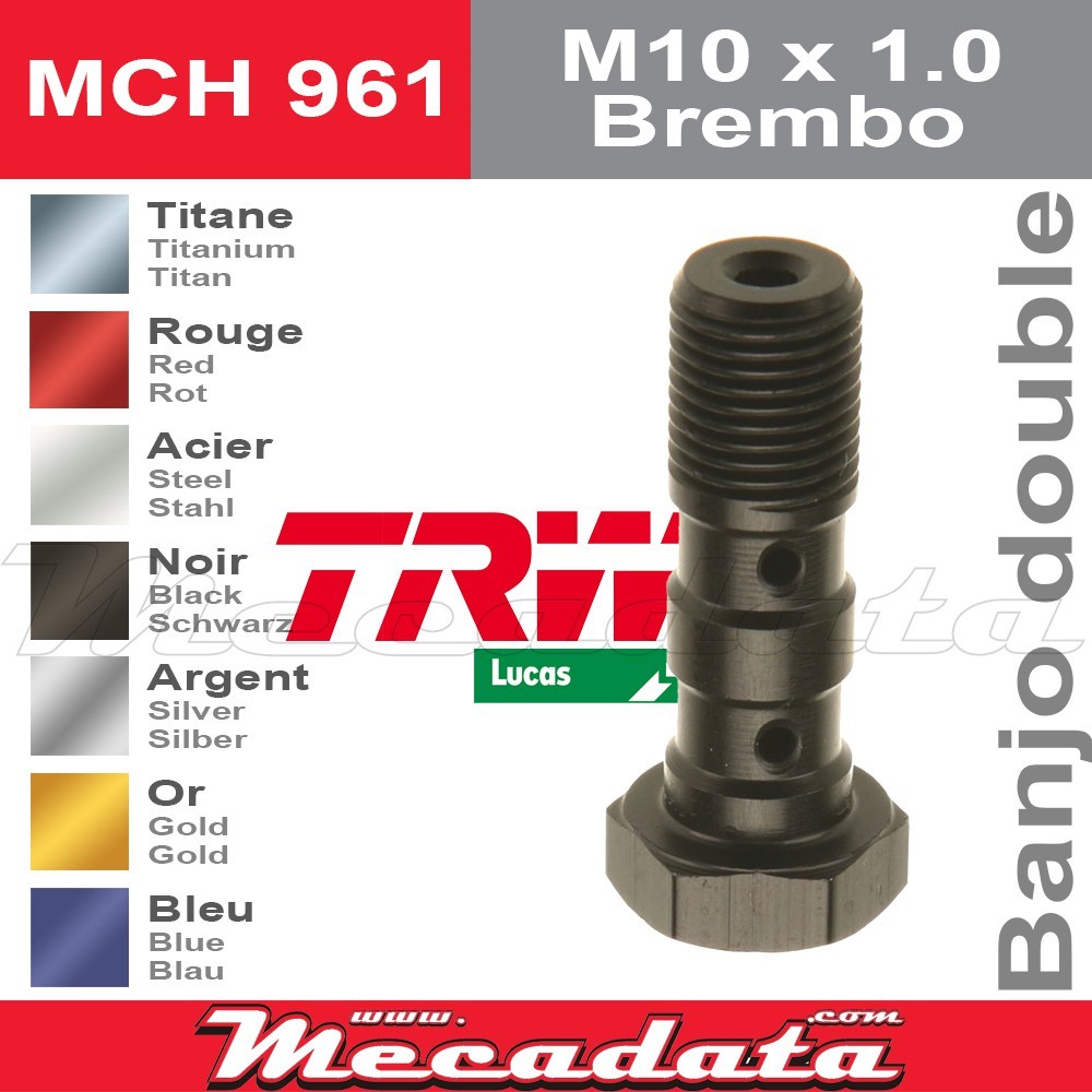 Vis à tête creuse M10 x 1,0 BremboTRW Lucas MCH 961