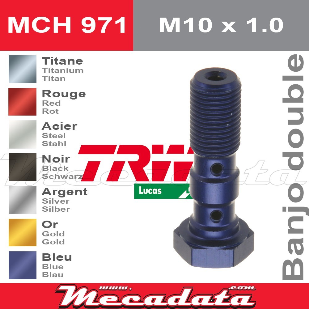 Vis à tête creuse M10 x 1,0TRW Lucas MCH 971