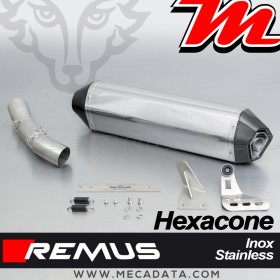Silencieux d'échappement - BMW R1200 GS 2004-2009 - REMUS Hexacone - avec Catalyseur