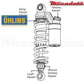 Amortisseur Ohlins TRIUMPH THRUXTON 900 (2004-2016) TR 964 (S36PR1C1L) - Arrière