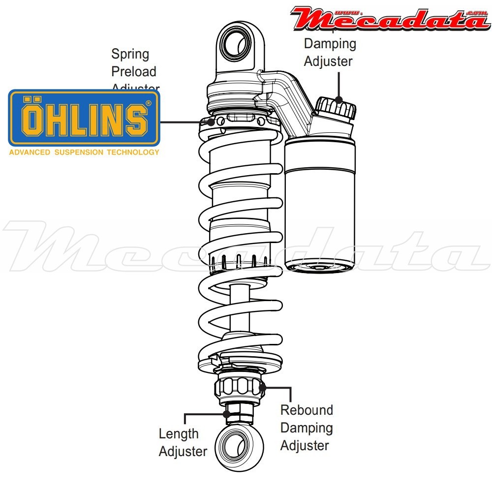 Amortisseur Ohlins TRIUMPH THRUXTON 900 (2004-2016) TR 964 (S36PR1C1L)  - Arrière