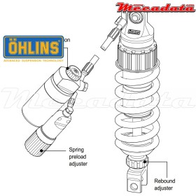 Amortisseur Ohlins YAMAHA MT 09 (2014-2016) YA 535 (S46HR1C1S) - Arrière