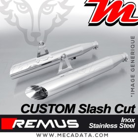Paire de silencieux Pot d'échappement REMUS Custom Slash Cut Triumph Speedmaster 2007 - 2016