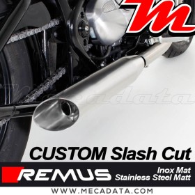 Paire de silencieux Pot d'échappement REMUS Custom Slash Cut Triumph Bonneville Bobber 2017 - 2019