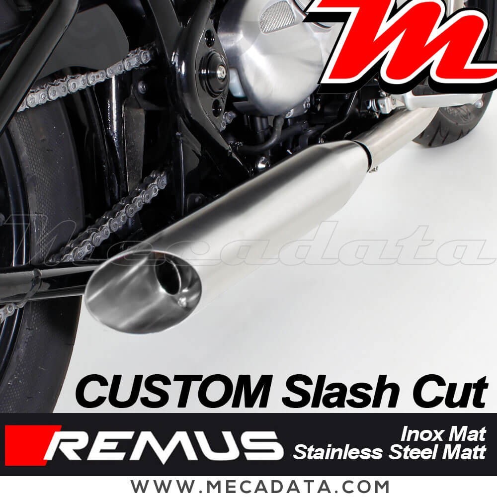 Paire de silencieux Pot d'échappement REMUS Custom Slash Cut Triumph Bonneville Bobber 2017 - 2019