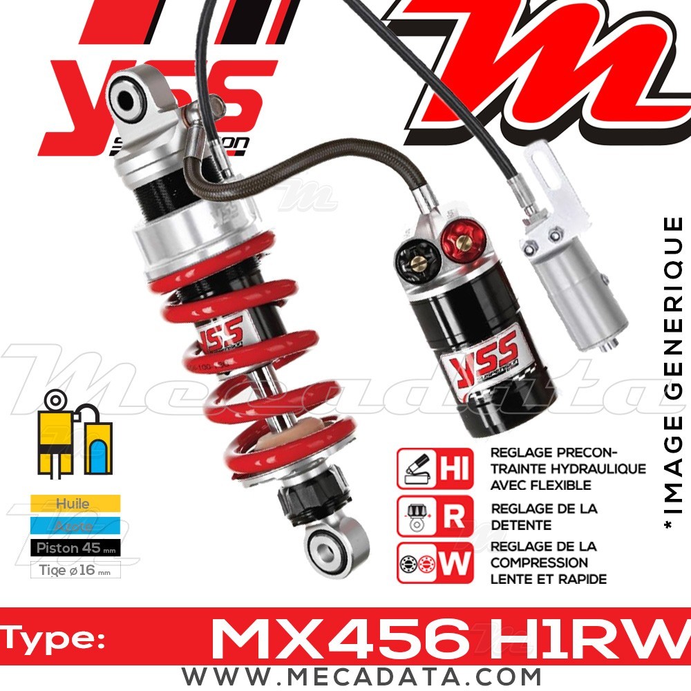 Amortisseur BMW K 1200 LT ABS (K2LT/K589) 2000 ~ YSS MX456 H1R