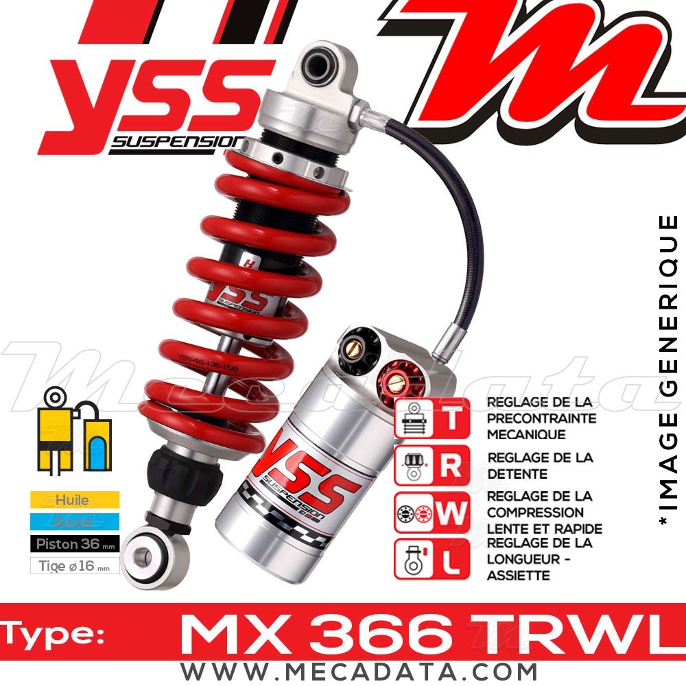 Amortisseur Honda CBR 125 RS Repsol (JC34A) 2006 - 2007 ~ YSS MX366 TRW