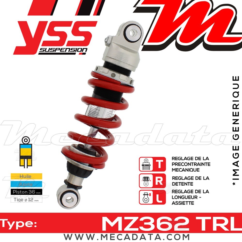 Amortisseur Honda CBR 125 RW (JC39A) 2007 - 2008 ~ YSS MZ362 TRL