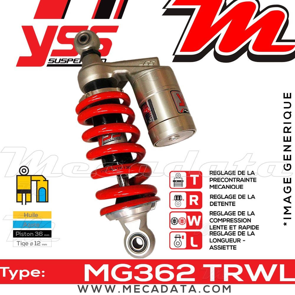 Amortisseur Honda MSX 125 (JC61A) 2015 ~ YSS MG362 TRW