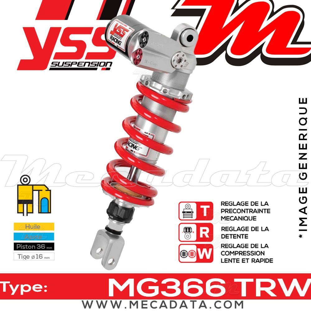 Amortisseur Honda CBR 250 R (MC41A) 2013 - 2014 ~ YSS MG366 TRW