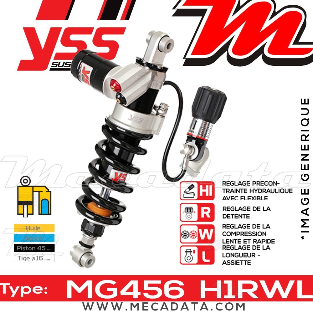 Amortisseur Kawasaki ZX-6R 600 R (ZX600RRA) 2016 - 2017 ~ YSS MG456 H1R