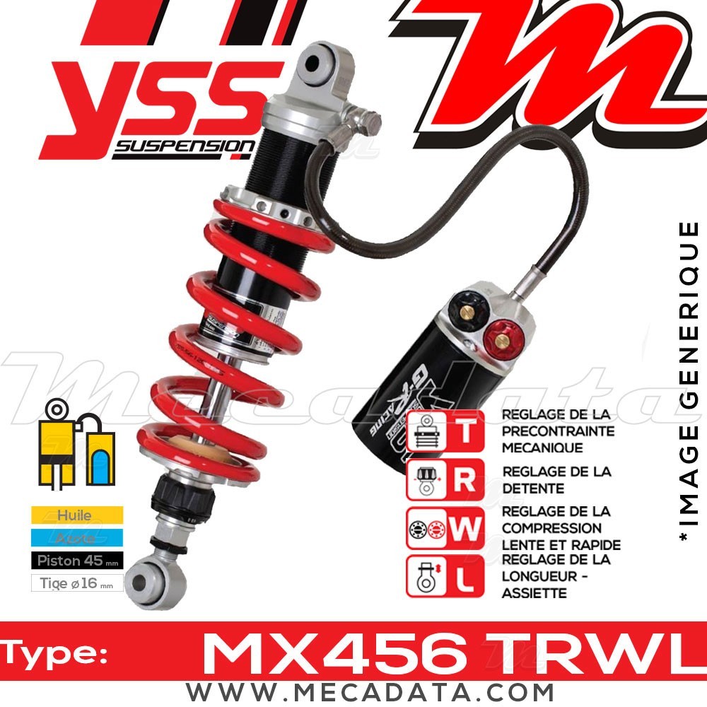Amortisseur Kawasaki ER-6F 650 D ABS (EX650CDDA) 2010 ~ YSS MX456 TRW