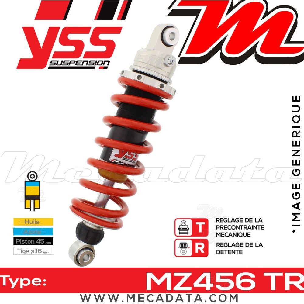Amortisseur Kawasaki KLX 650 R (LX650DDA) 1999 - 2000 ~ YSS MZ456 TR