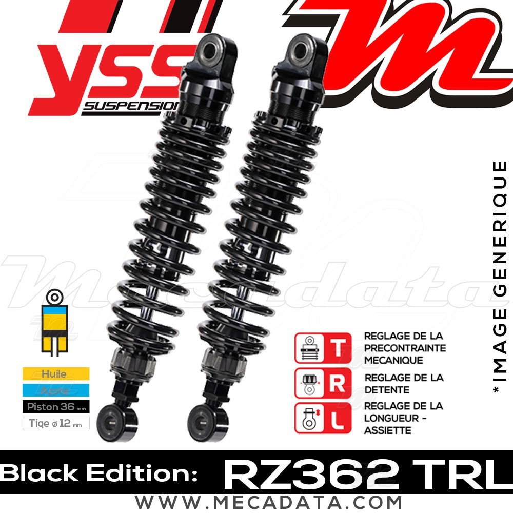 Amortisseur Kawasaki ZR 750 C Zephyr (ZR750C) 1992 ~ YSS RZ362 TRL