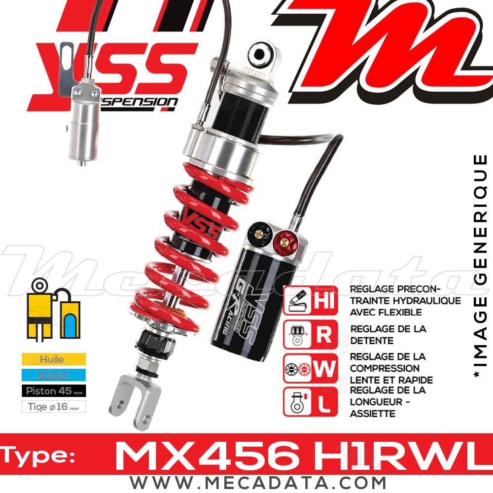 Amortisseur Kawasaki Z 1000 F Special Edition (ZRT00FFA) 2014 - 2015 ~ YSS MX456 H1R