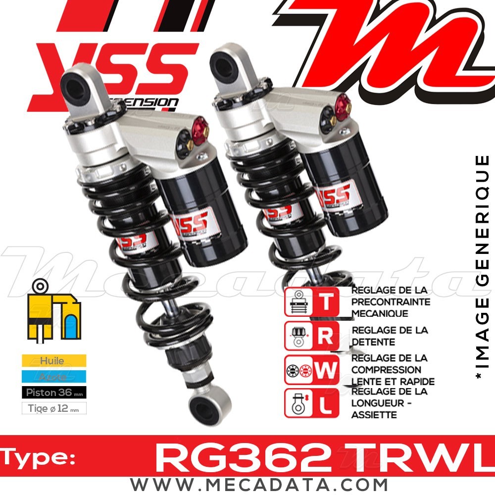 Amortisseur Kawasaki ZR 1100 A Zephyr (ZRT10A) 1993 ~ YSS RG362 TRW