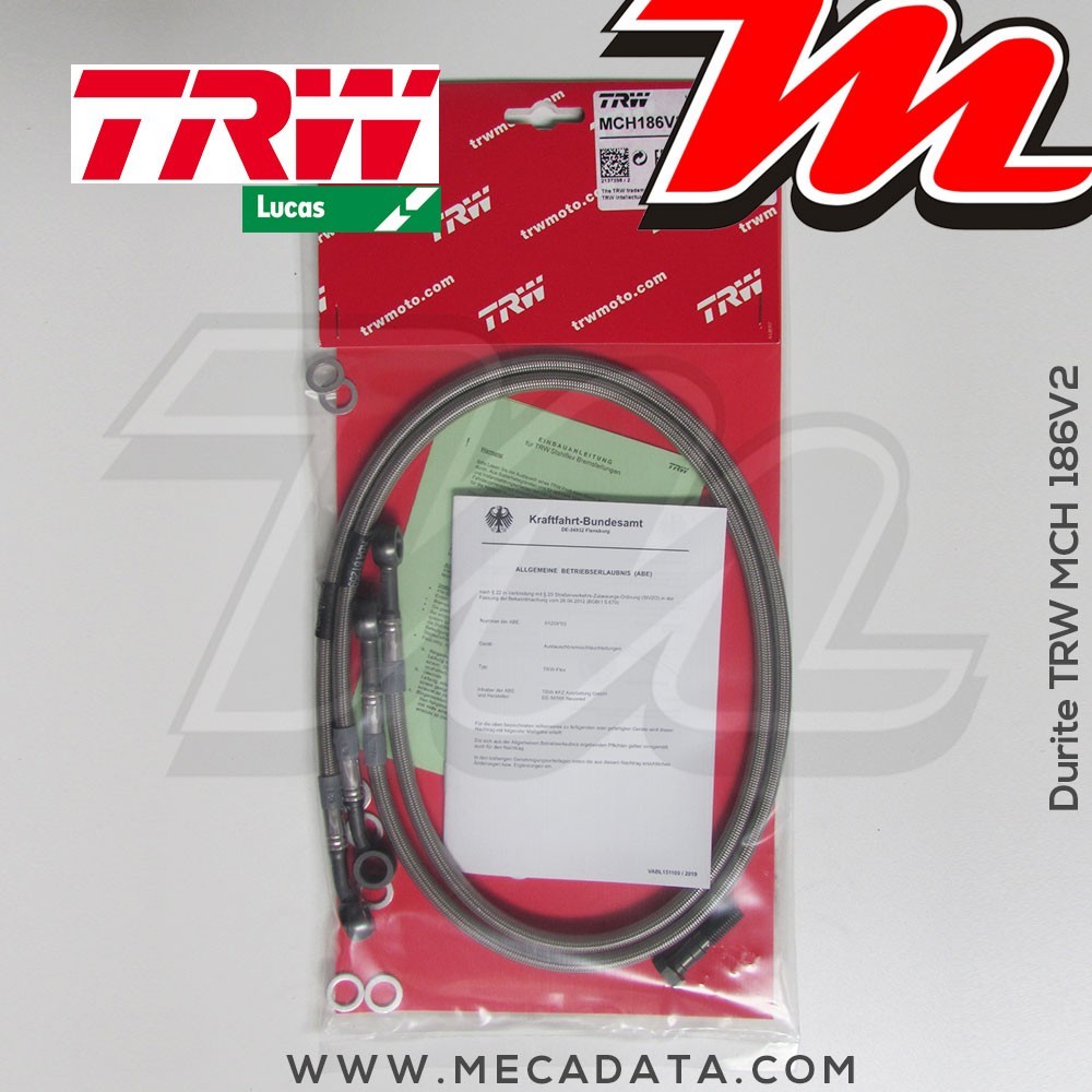 Durites de frein ~ Honda CBR 600 F (PC35) 1999-2006 ~ TRW-Lucas MCH 186 V2 - Avant 