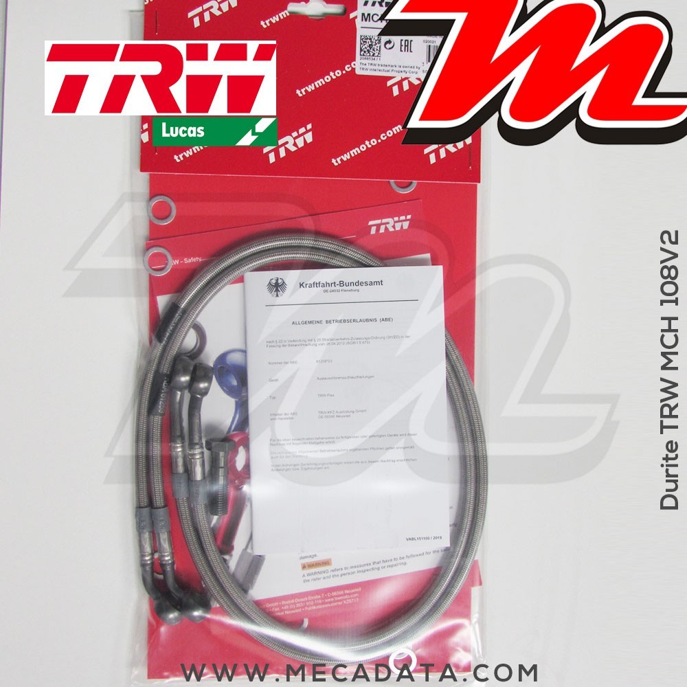 Durites de frein ~ Honda CBR 1000 RR Fireblade (SC57) 2004-2005 ~ TRW-Lucas MCH 108 V2 - Avant 