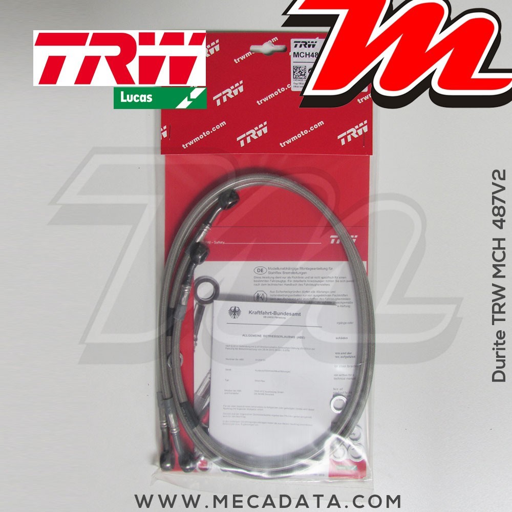Durites de frein ~ Yamaha XJR 1300 (RP06,RP10) 2002-2007 ~ TRW-Lucas MCH 487 V2 - Avant 