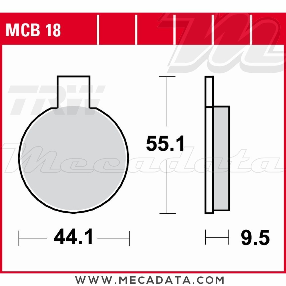 Plaquettes de frein  ~ TRW Lucas MCB 18 
