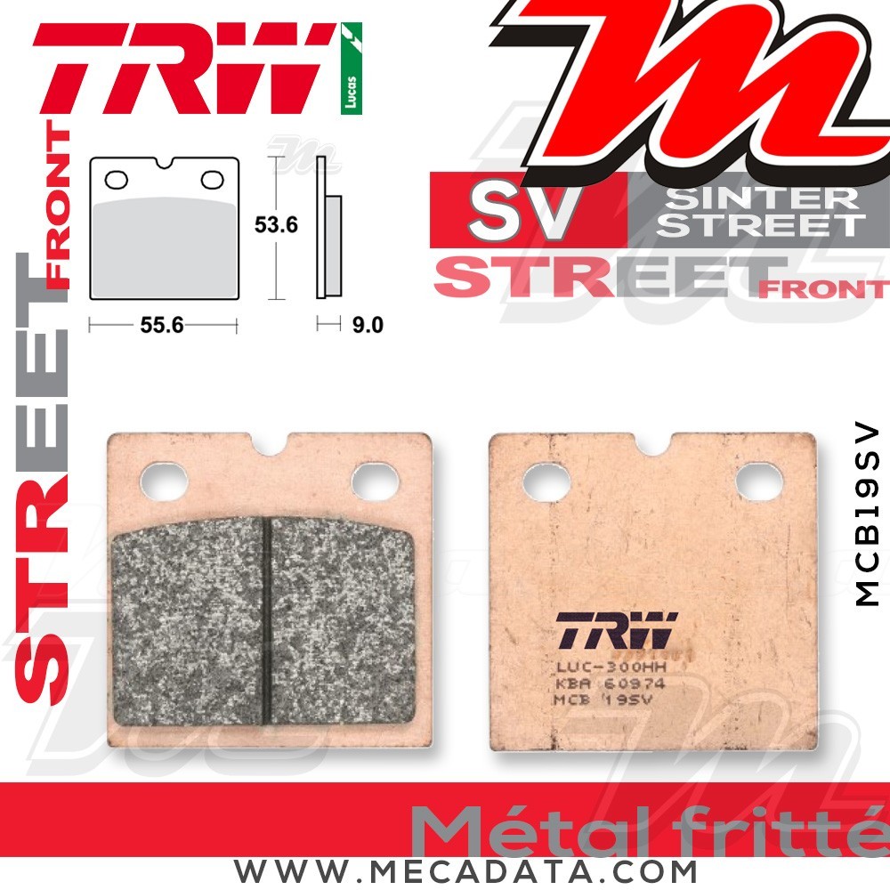 Plaquettes de frein ~ TRW Lucas MCB 19 SV