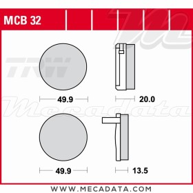 Plaquettes de frein ~ TRW Lucas MCB 32