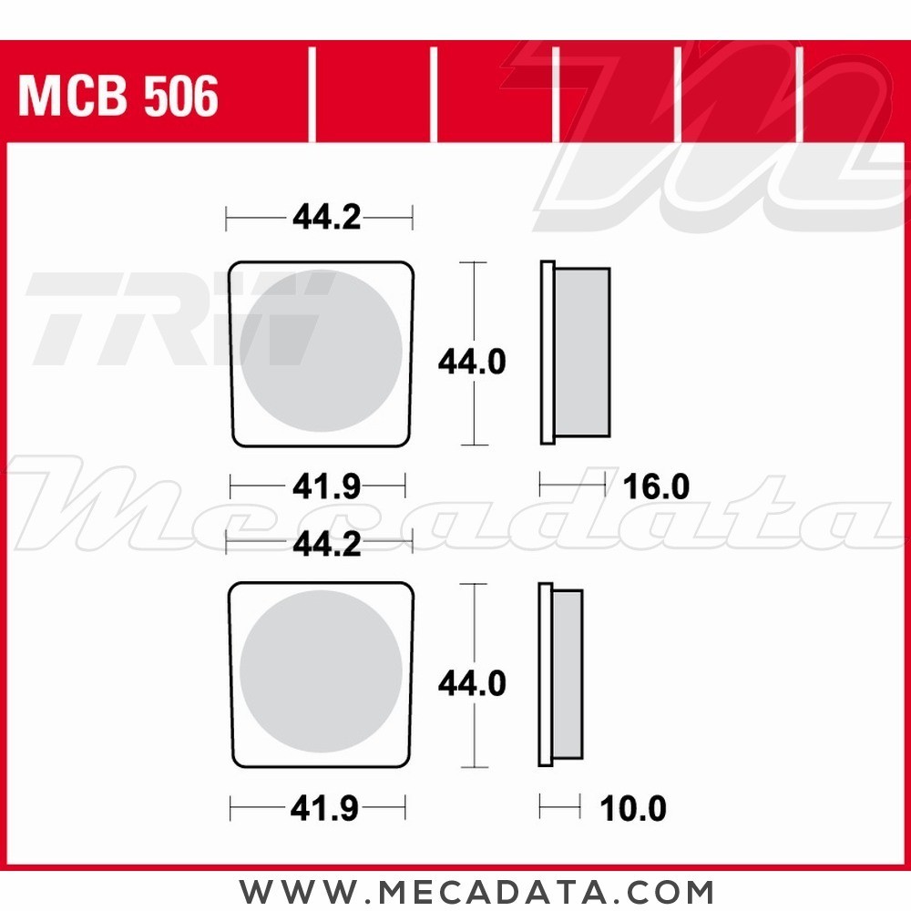 Plaquettes de frein  ~ TRW Lucas MCB 506 