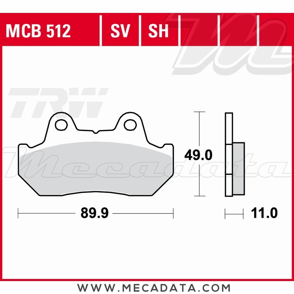 Plaquettes de frein  ~ TRW Lucas MCB 512 