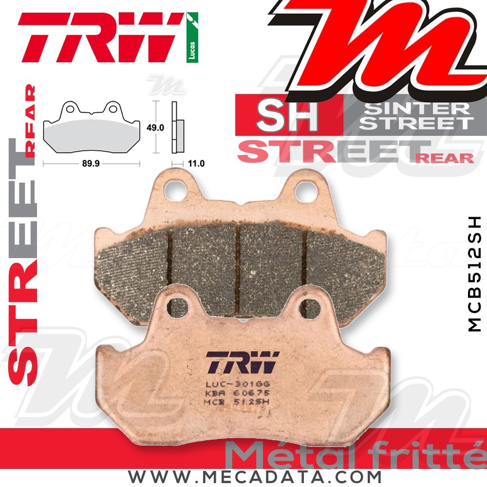 Plaquettes de frein ~ TRW Lucas MCB 512 SH