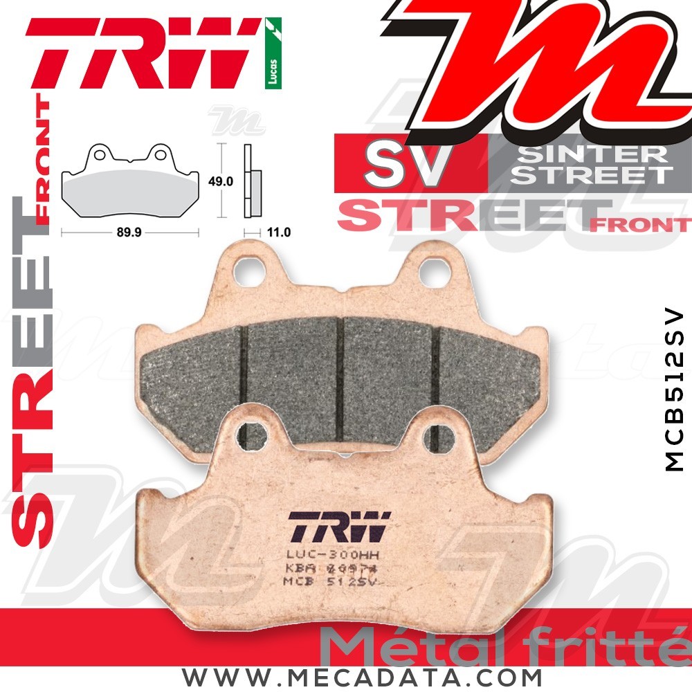 Plaquettes de frein ~ TRW Lucas MCB 512 SV