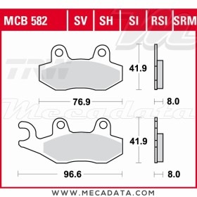 Plaquettes de frein ~ TRW Lucas MCB 582 RSI