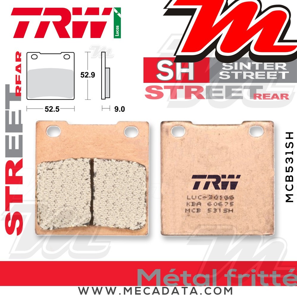 Plaquettes de frein ~ TRW Lucas MCB 531 SH