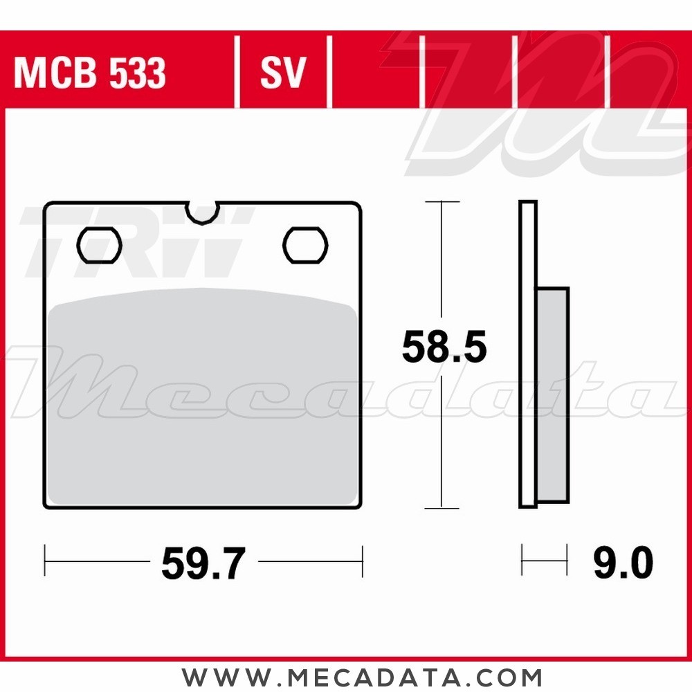 Plaquettes de frein  ~ TRW Lucas MCB 533 