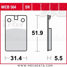 Plaquettes de frein ~ TRW Lucas MCB 564 SR