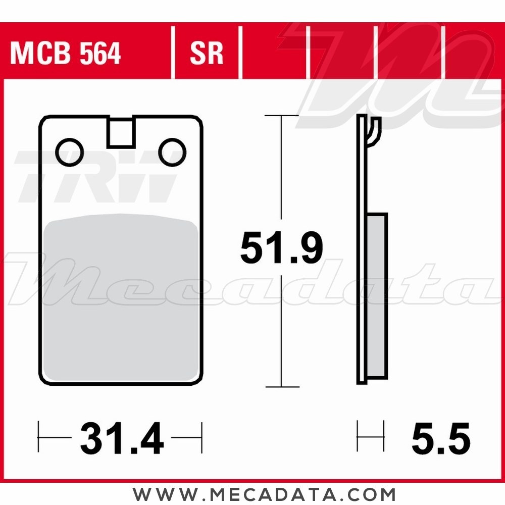 Plaquettes de frein  ~ TRW Lucas MCB 564 SR 