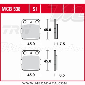 Plaquettes de frein ~ TRW Lucas MCB 538