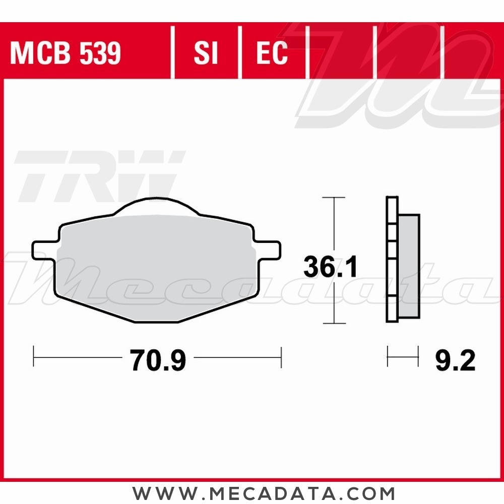 Plaquettes de frein  ~ TRW Lucas MCB 539 