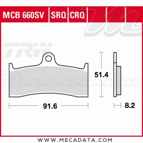 Plaquettes de frein ~ TRW Lucas MCB 660 CRQ