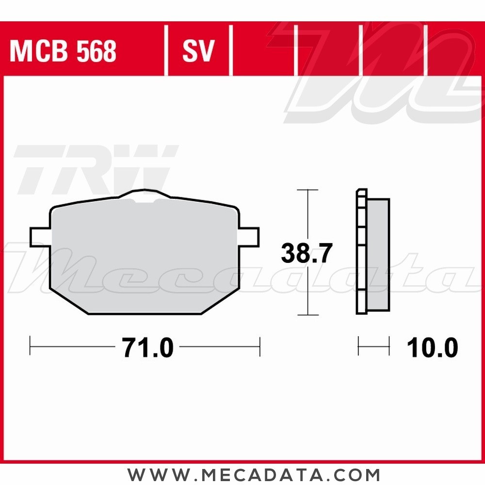 Plaquettes de frein  ~ TRW Lucas MCB 568 SV 