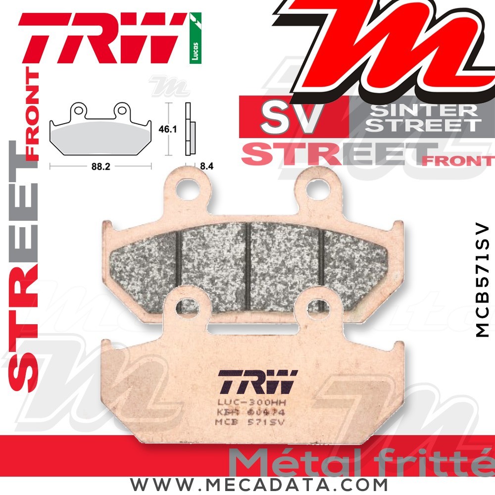 Plaquettes de frein ~ TRW Lucas MCB 571 SV