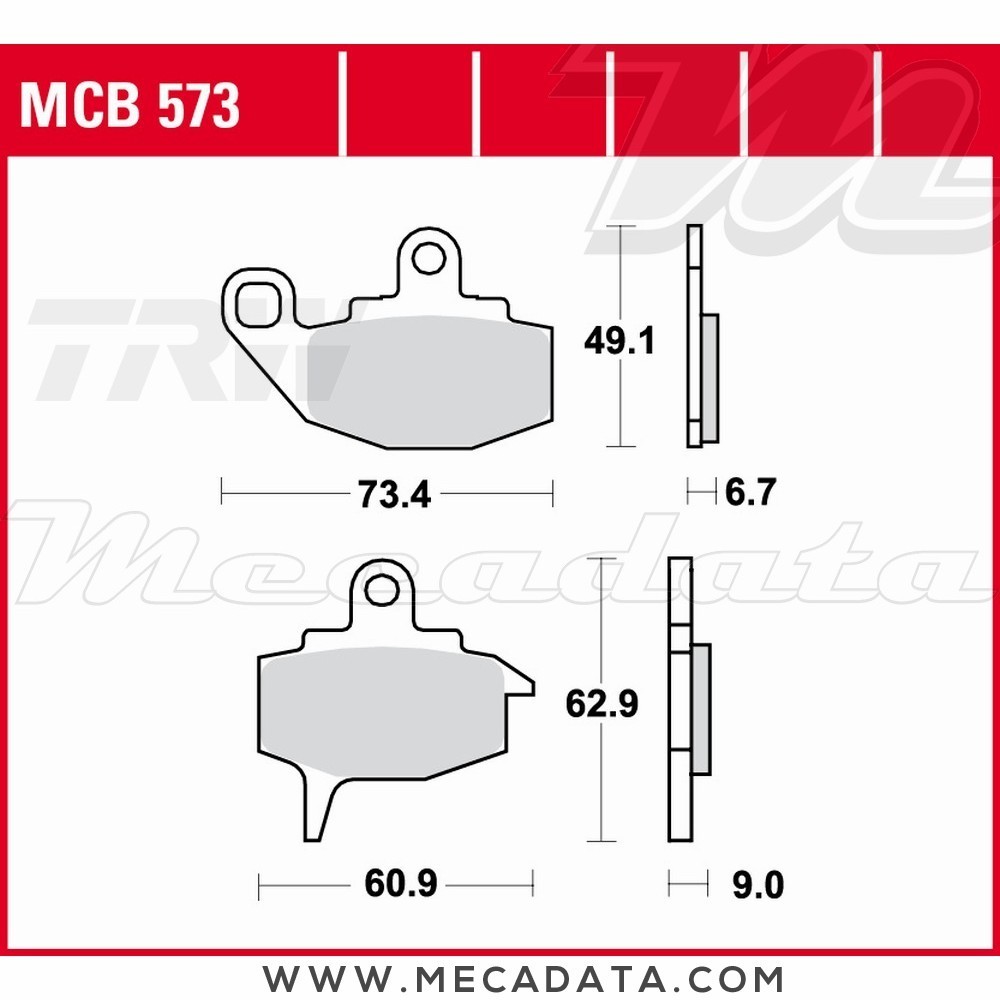 Plaquettes de frein  ~ TRW Lucas MCB 573 