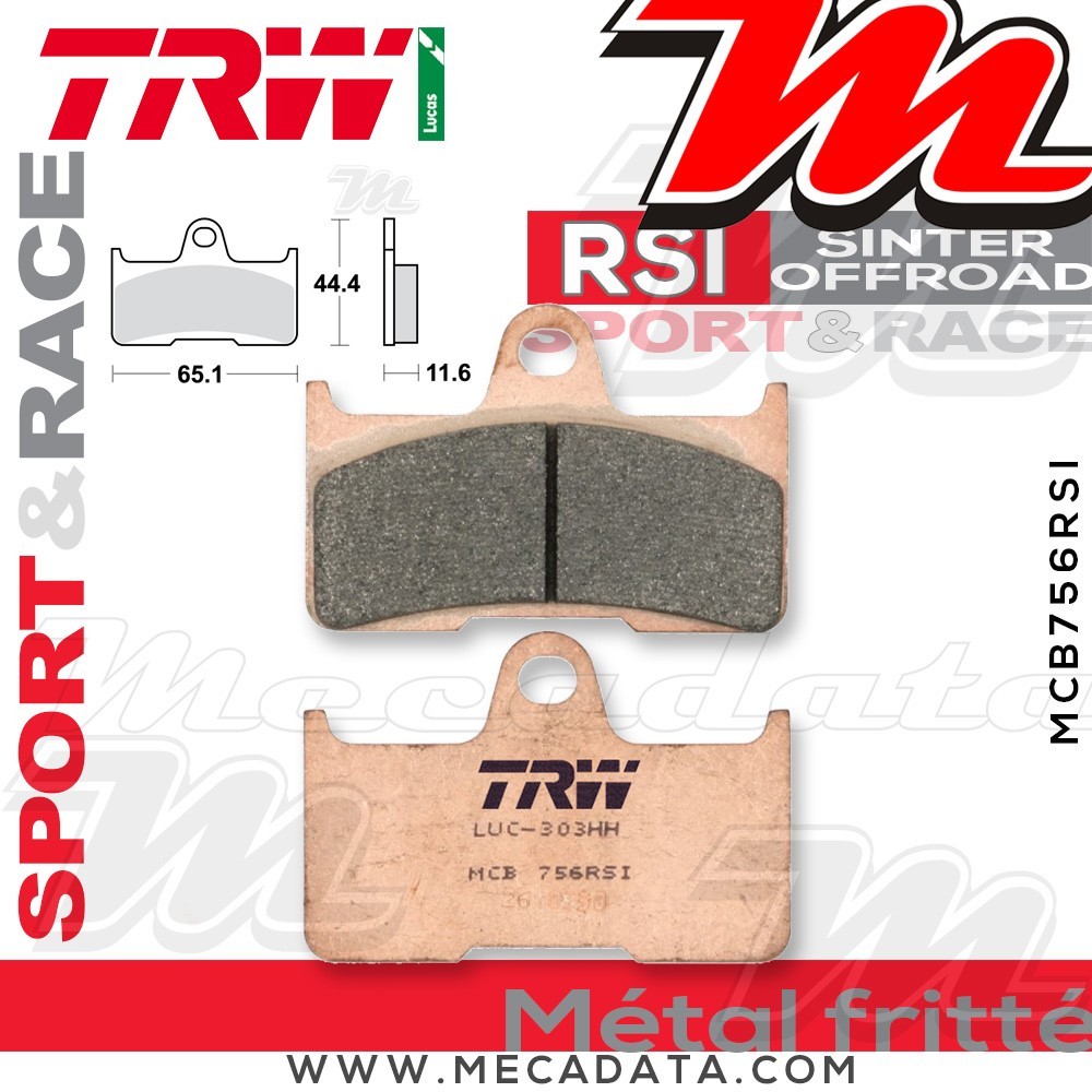 Plaquettes de frein  ~ TRW Lucas MCB 756 RSI 