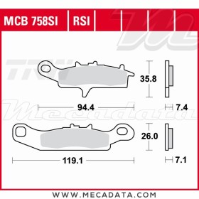 Plaquettes de frein ~ TRW Lucas MCB 758 RSI