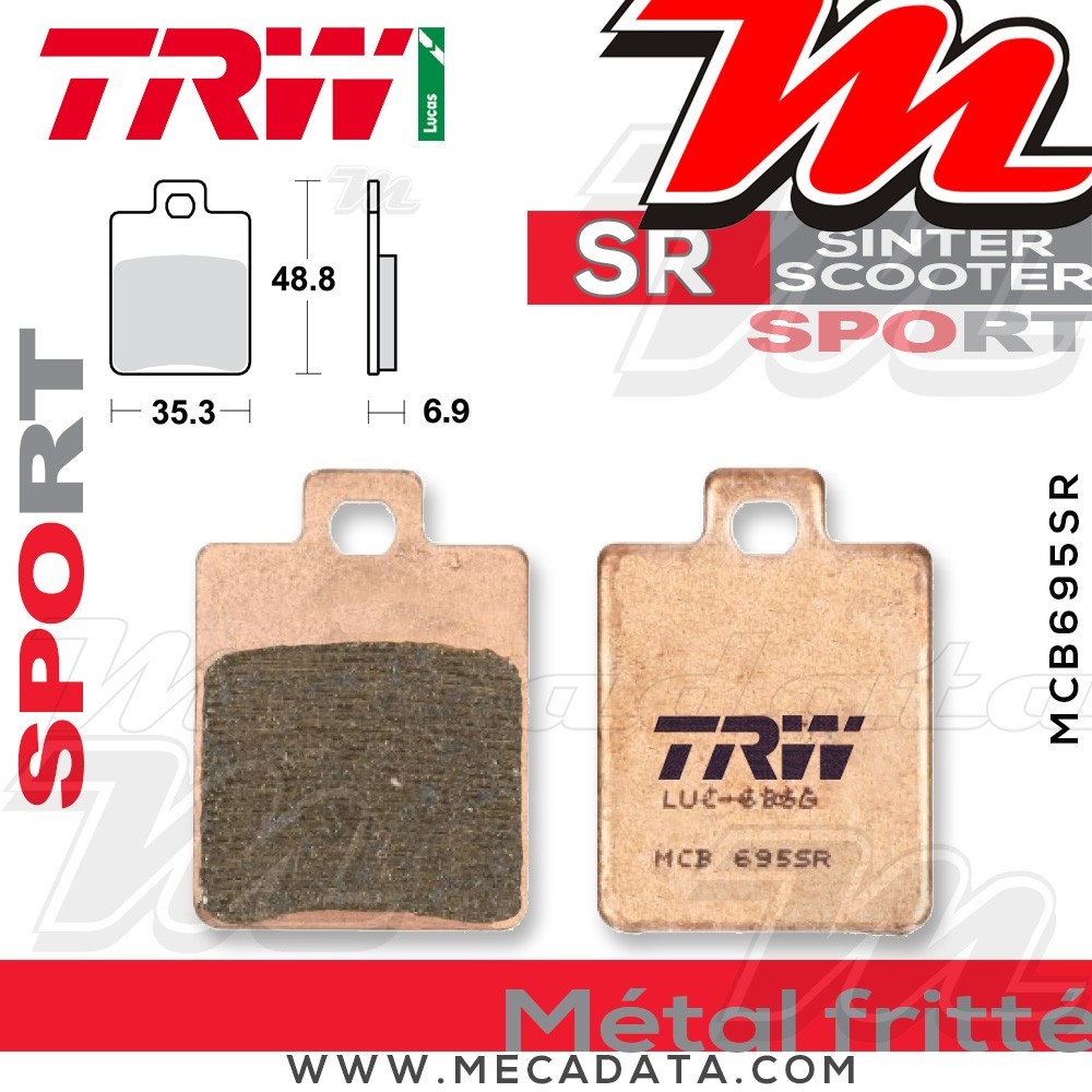 Plaquettes de frein ~ TRW Lucas MCB 695 SR