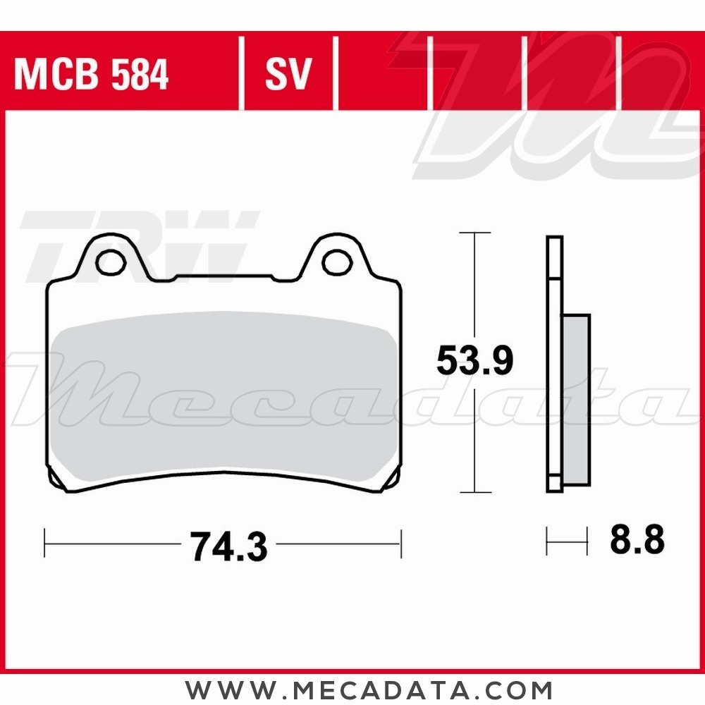 Plaquettes de frein  ~ TRW Lucas MCB 584 