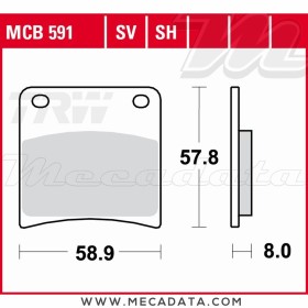 Plaquettes de frein ~ TRW Lucas MCB 591 SV